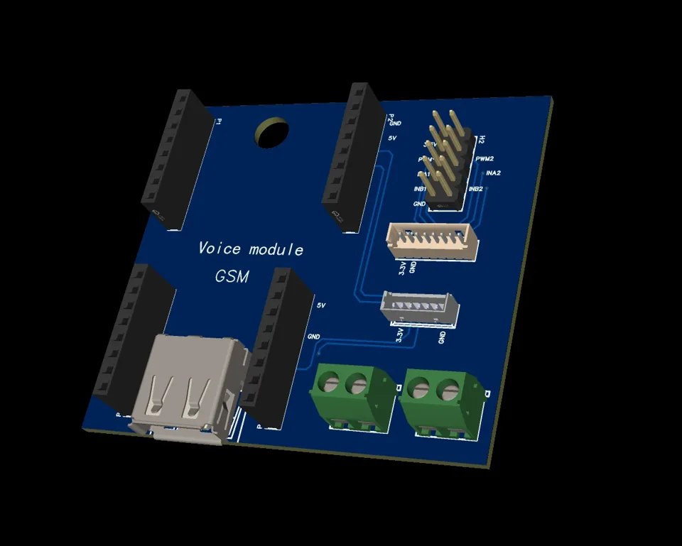 Expansion PCB — perspective render