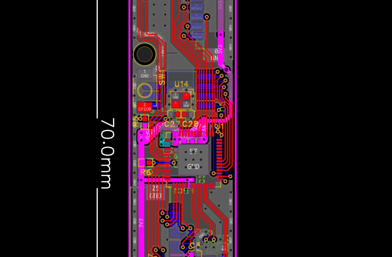 Main PCB — routing detail